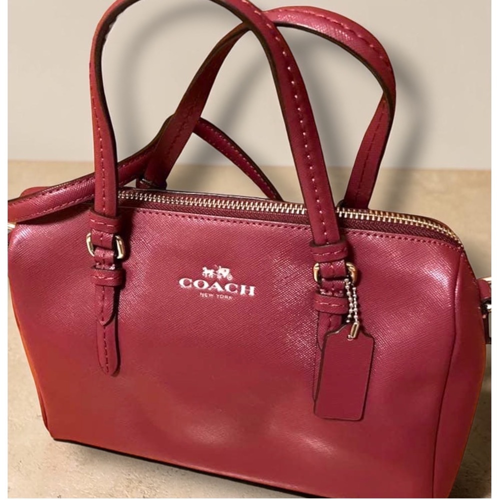 Coach Peyton Bennett Mini Satchel Red Leather Crossbody Dome Classic y2k F50430 - Picture 2 of 11